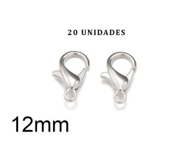 Mosquetones de Metal Color Plateado 12mm